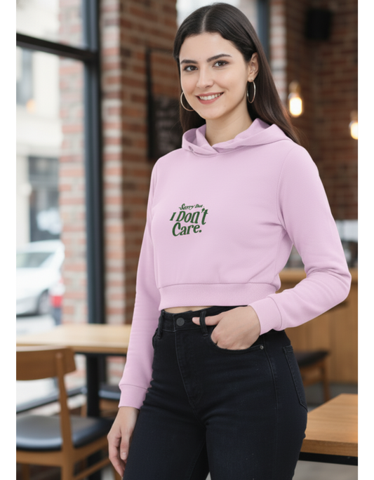 Women's Cropped Hoodie with Print | 320 GSM 100% Cotton | Pre-Shrunk & Derby Ribbed