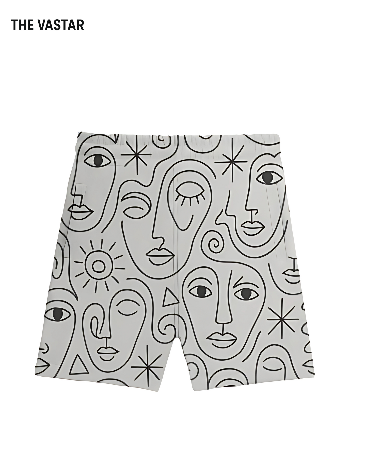 Abstract Face Art All-Over Printed Unisex Shorts – Dri-FIT | 170 GSM Poly Mesh | Sports & Streetwear | Fade-Proof Prints