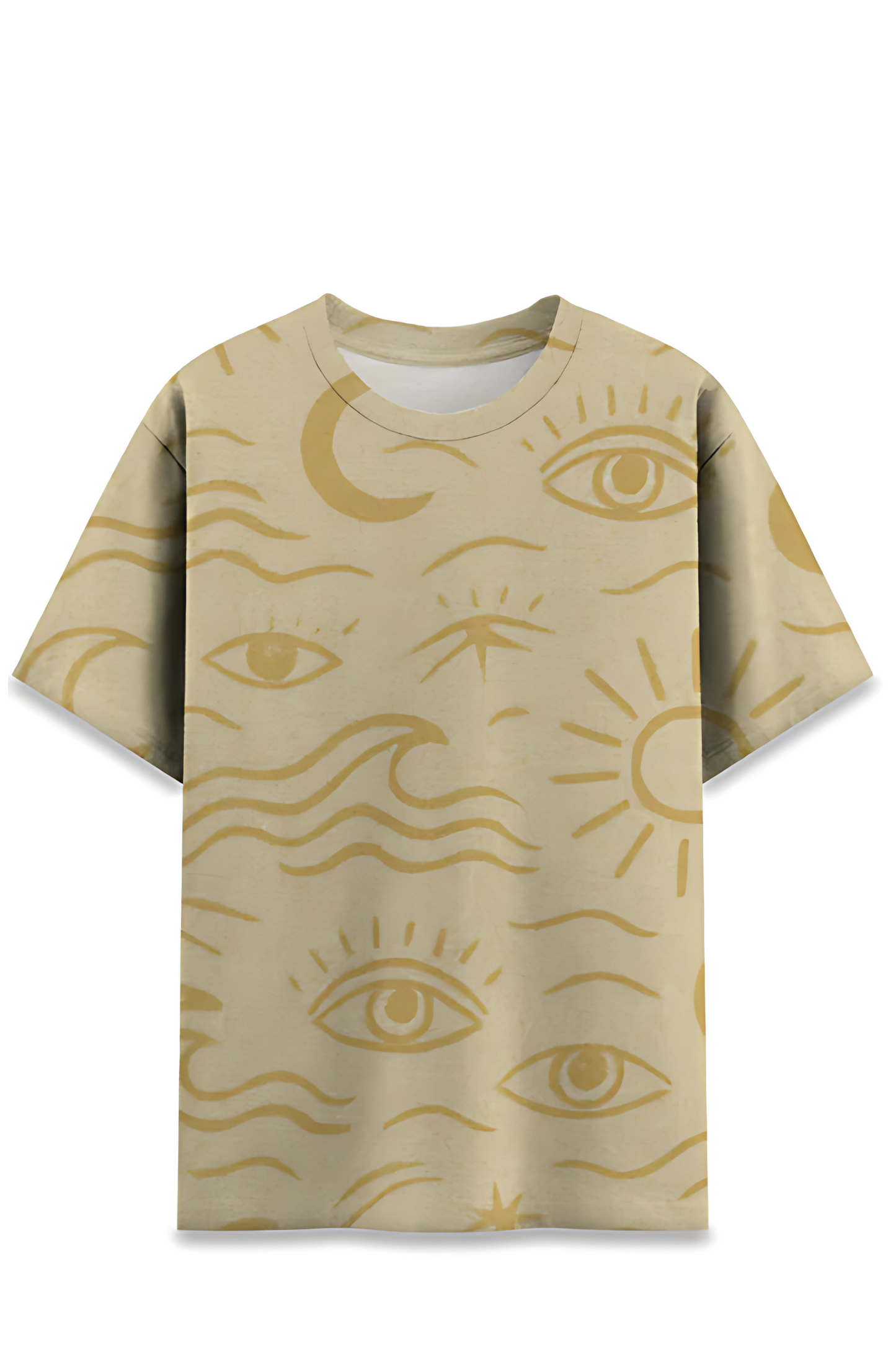 Unisex Dri-FIT Sports T-Shirt – Sun & Eye AOP | 170 GSM Poly Mesh | Sublimation Fade-Proof Print | Regular Fit