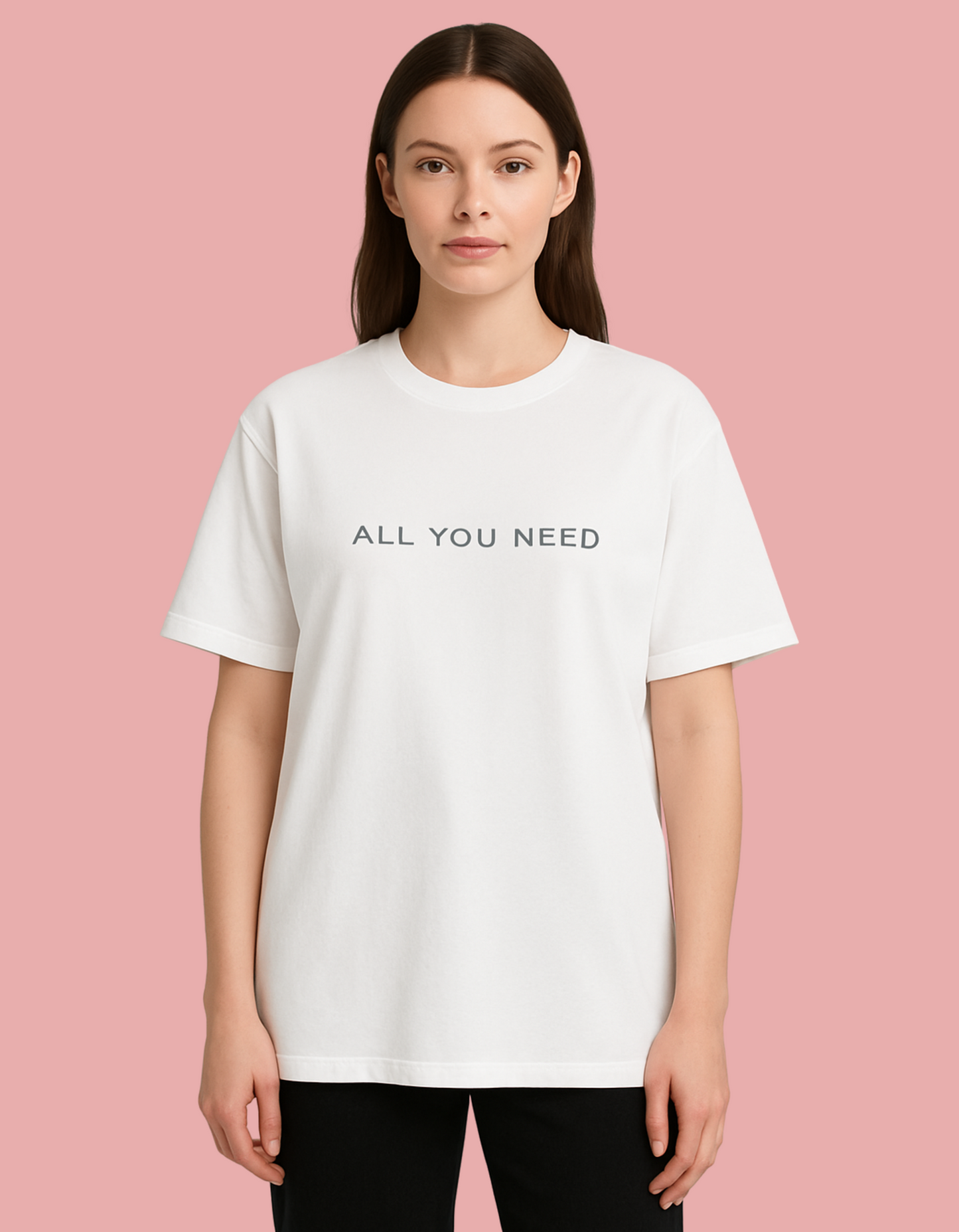 Unisex Oversized Fit T-Shirt – “ALL YOU NEED” Bold Doodle Typography Print | 100% Cotton, 180 GSM, Pre-Shrunk