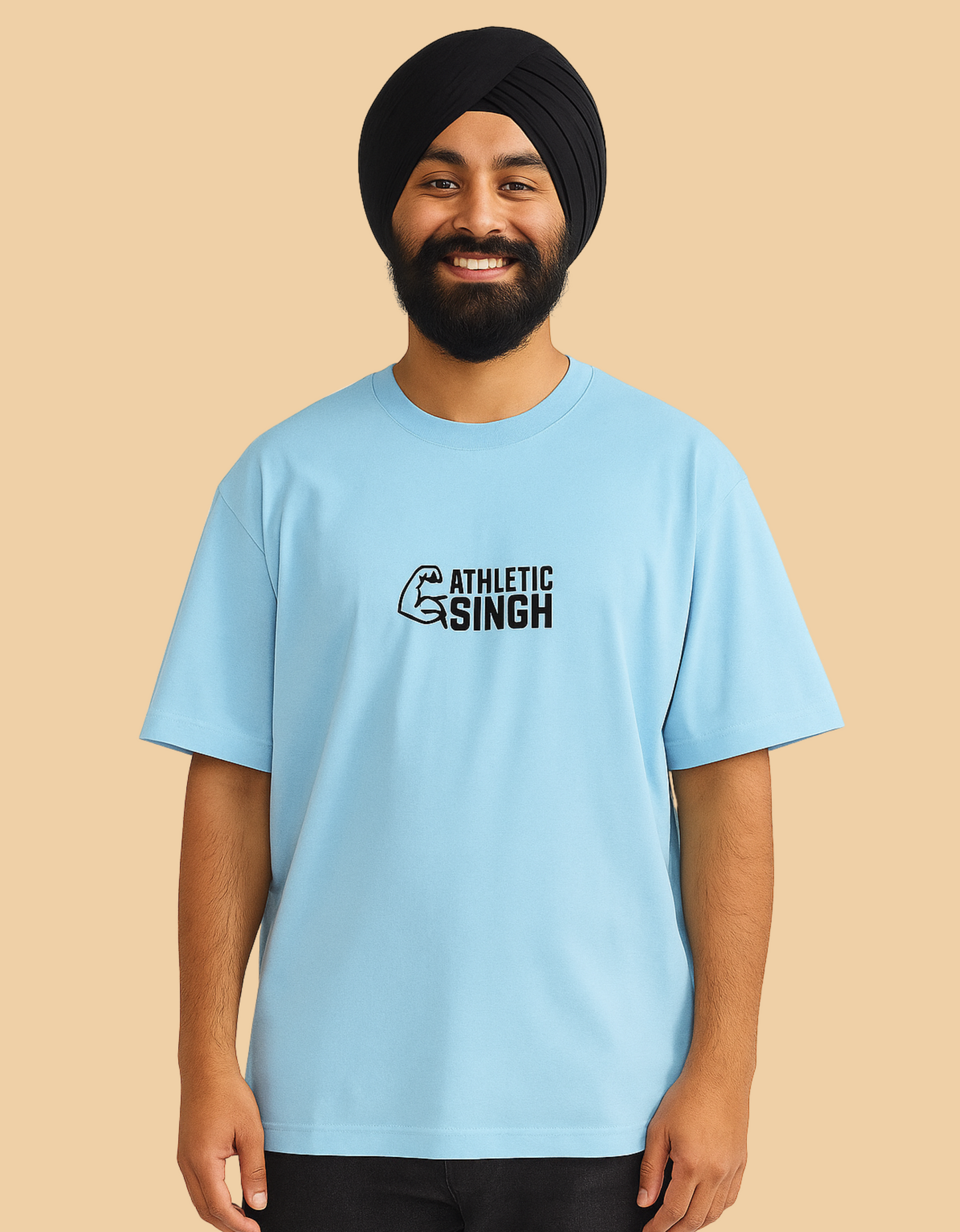 Unisex Oversized Classic T-Shirt – Athletic Singh Design | 240 GSM 100% Cotton, Bio Washed