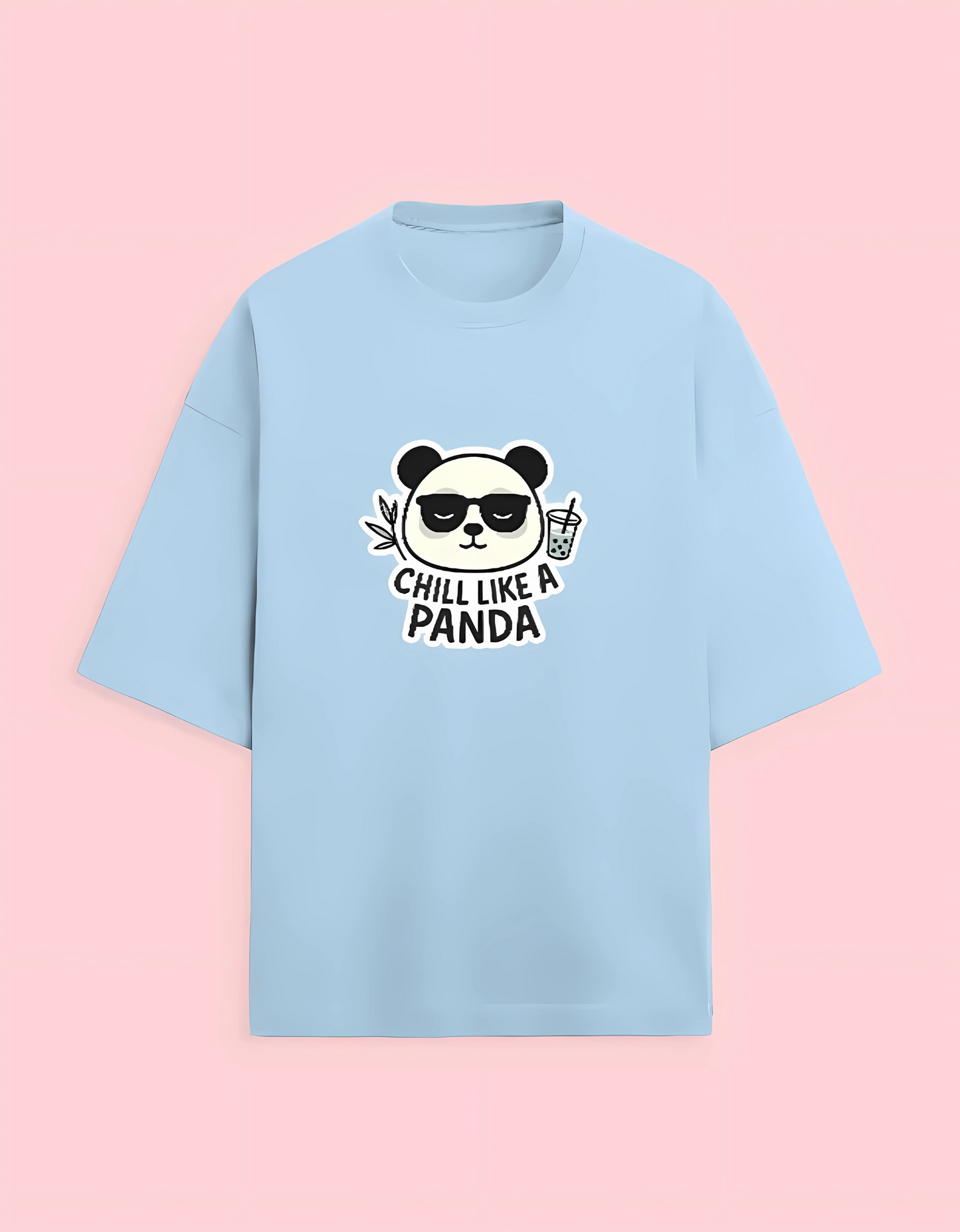 Unisex Terry Oversized T-Shirt | 280 GSM Cotton Blend | Chill Like a Panda Graphic