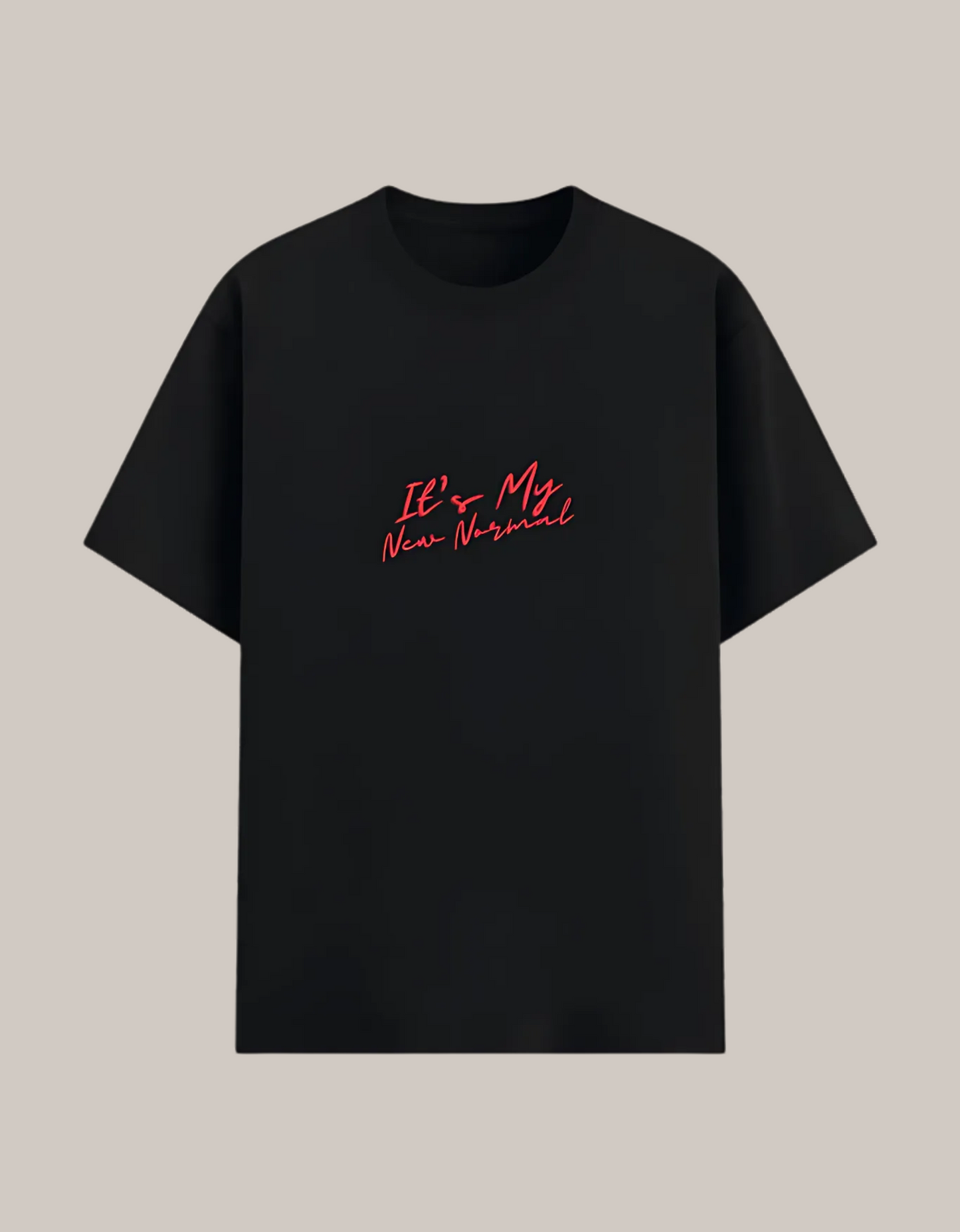 Unisex Basic Tee – “It’s My New Normal” Slogan Print | 180 GSM | Recycled Poly-Cotton | Bio-Washed | Eco-Friendly Fit