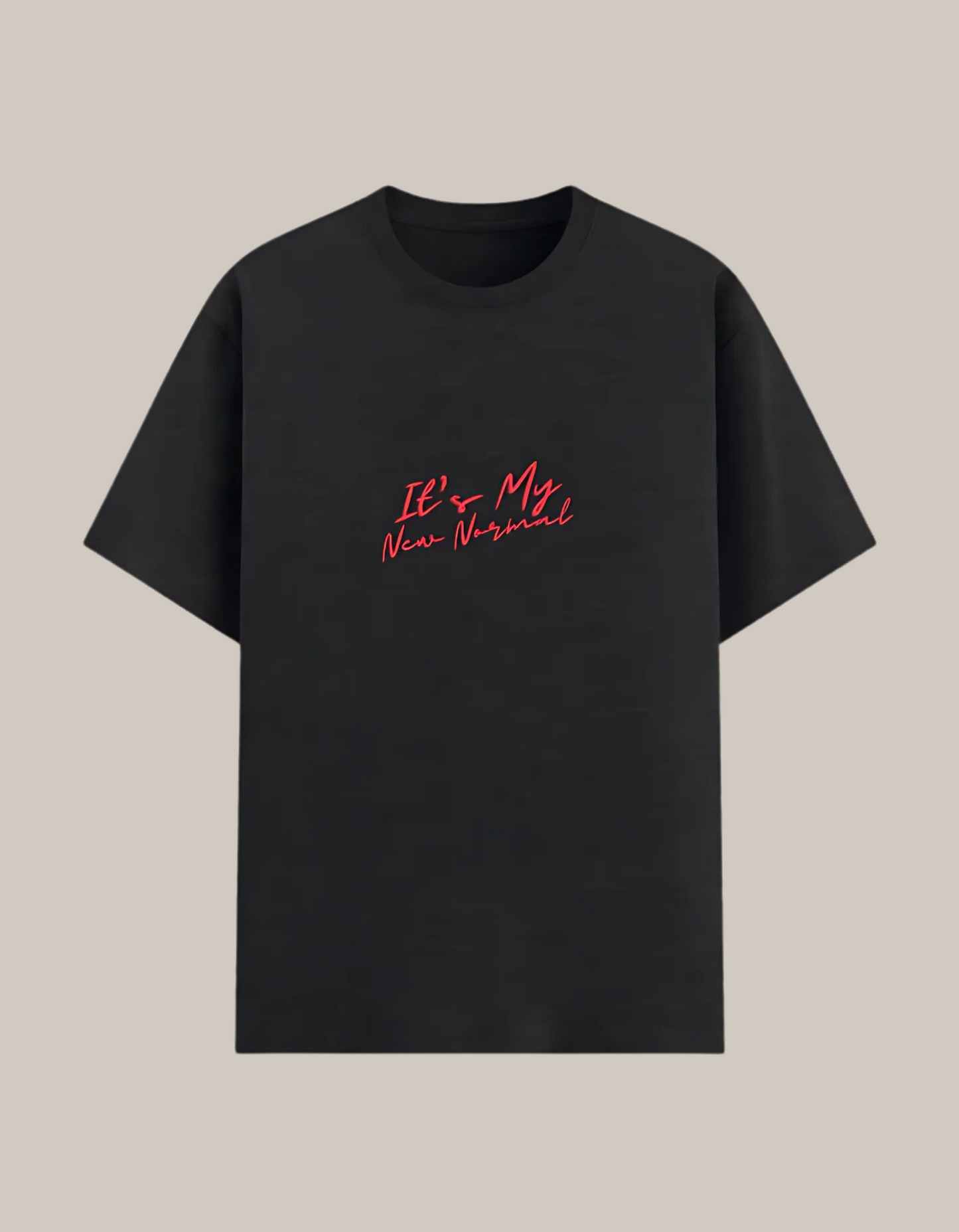 Unisex Basic Tee – “It’s My New Normal” Slogan Print | 180 GSM | Recycled Poly-Cotton | Bio-Washed | Eco-Friendly Fit