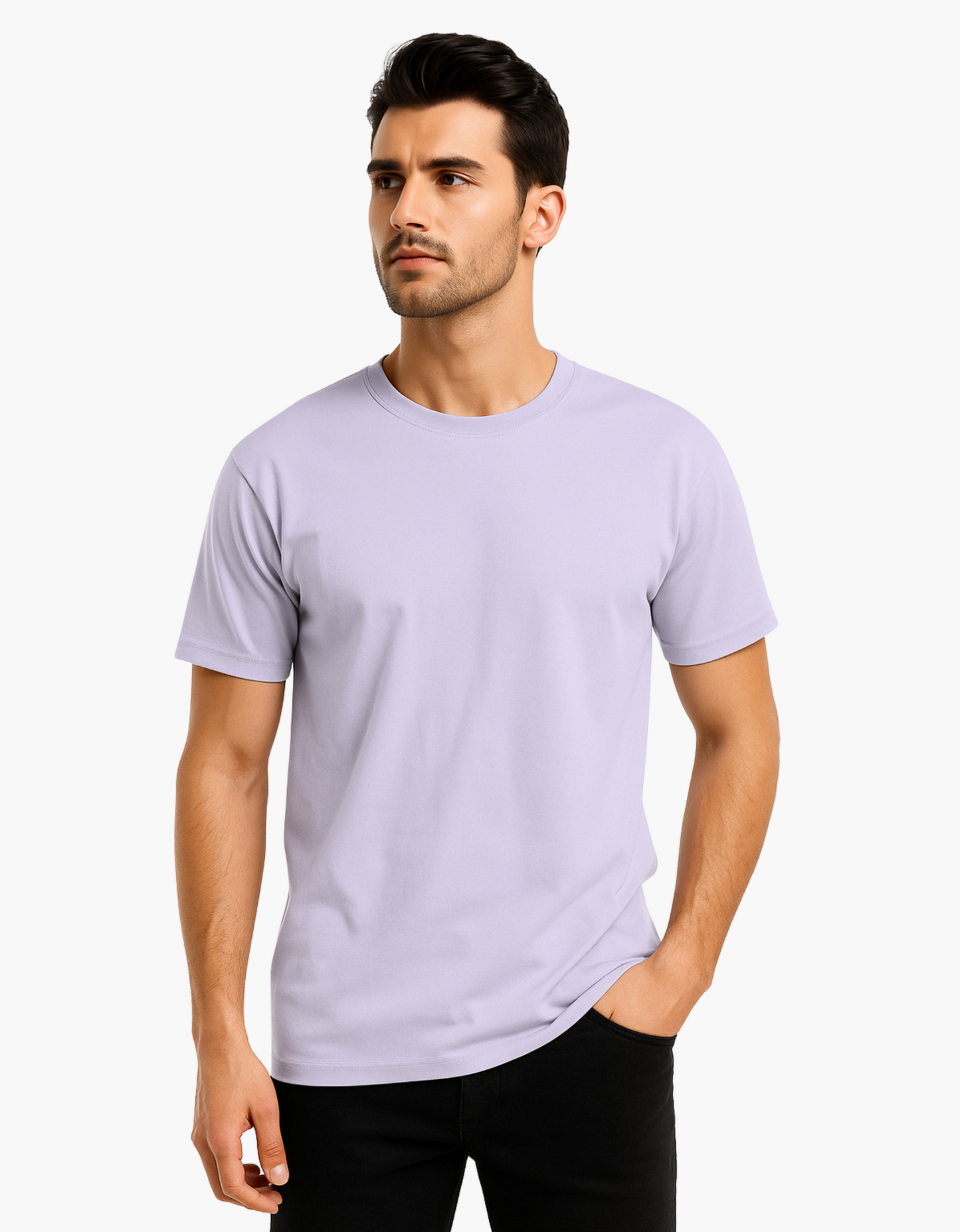Men’s Classic Crew Neck Plain T-Shirt – 100% Cotton, Regular Fit, Premium Bio-Wash