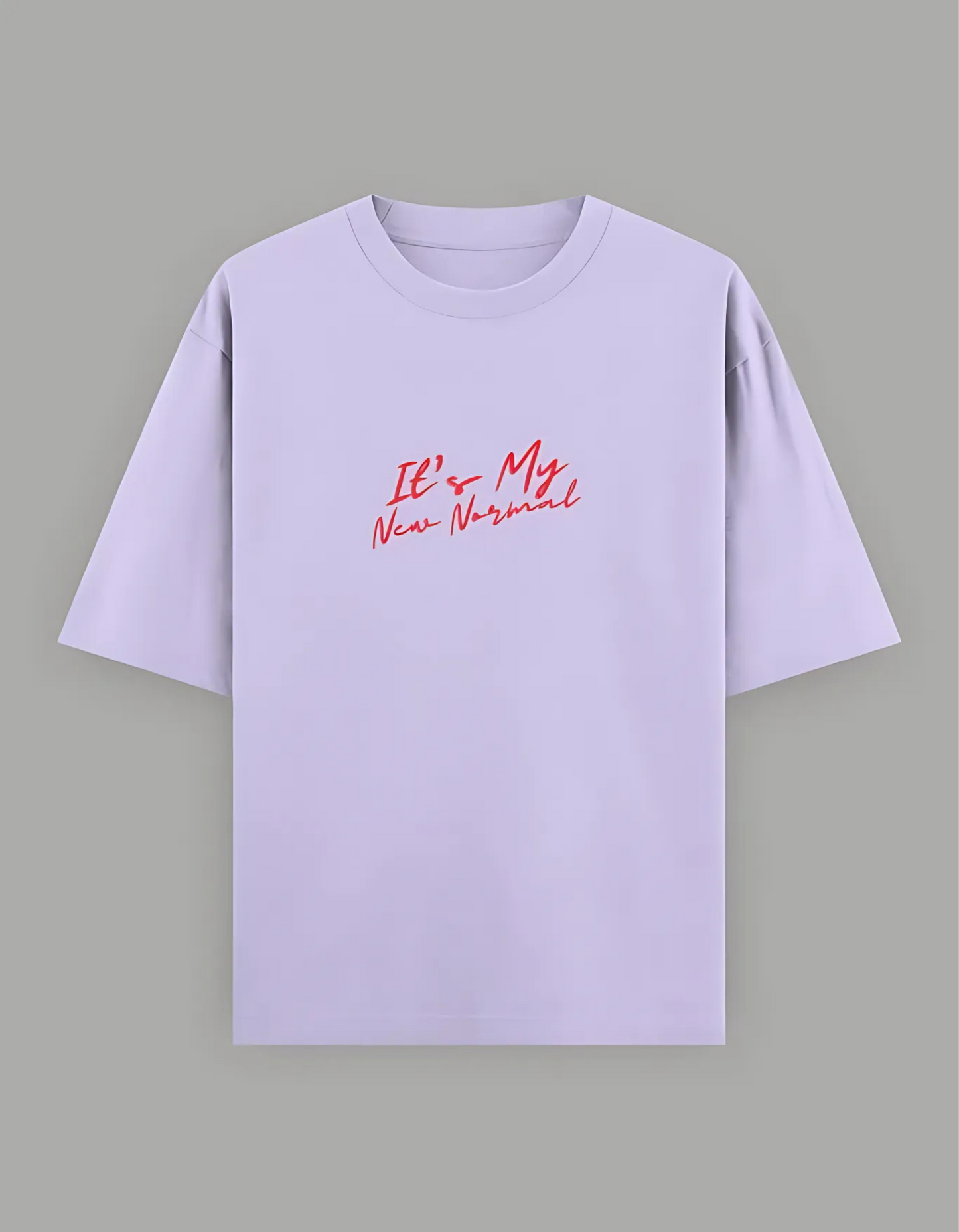 Unisex Oversized T-Shirt – “It’s My New Normal” Slogan Print | 240 GSM | 100% Super Combed Cotton | Bio-Washed | Streetwear Fit
