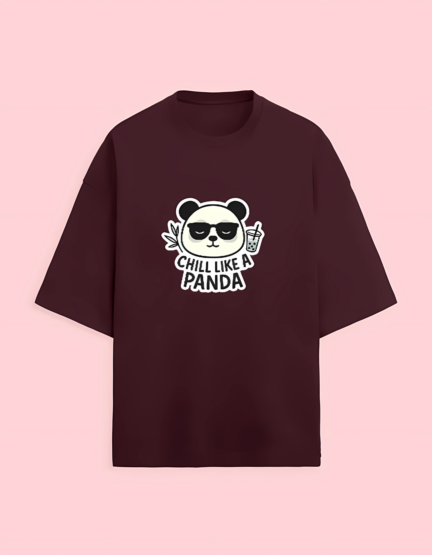 Unisex Terry Oversized T-Shirt | 280 GSM Cotton Blend | Chill Like a Panda Graphic