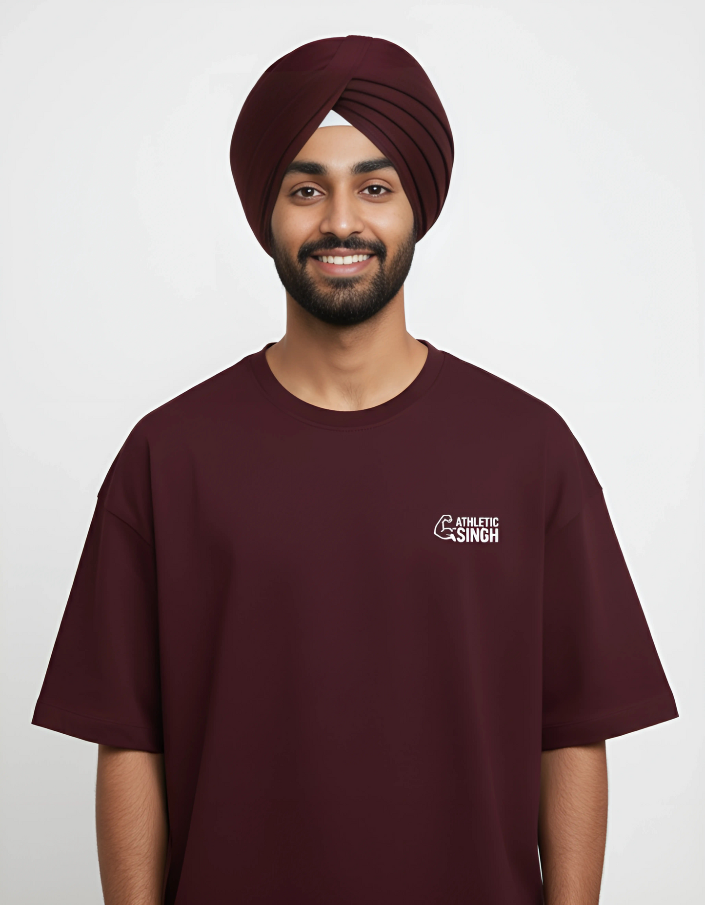 Unisex Terry Oversized Tee | 'Athletic Singh' Drop Shoulder Heavyweight T-Shirt