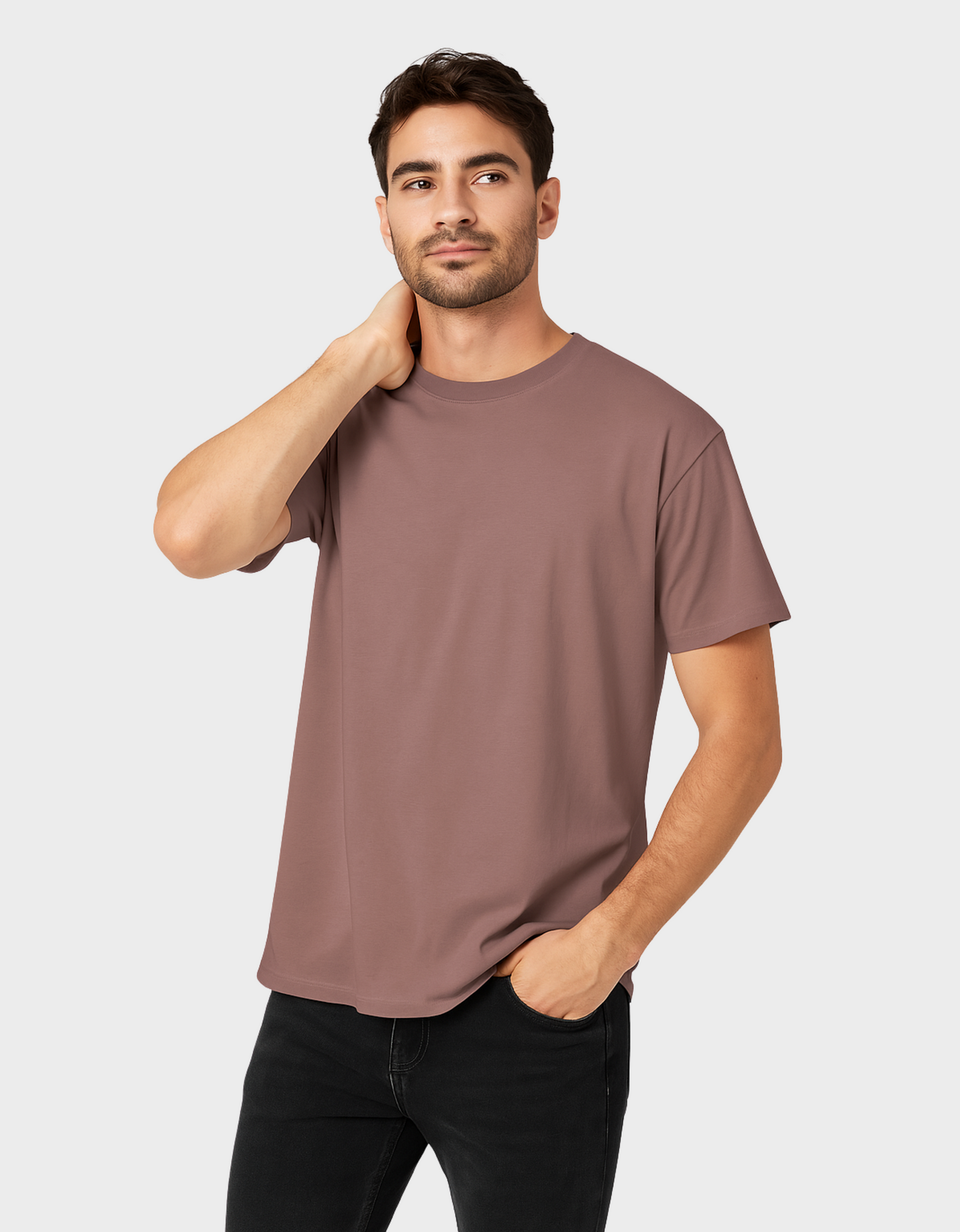 Men’s Classic Crew Neck Plain T-Shirt – 100% Cotton, Regular Fit, Premium Bio-Wash
