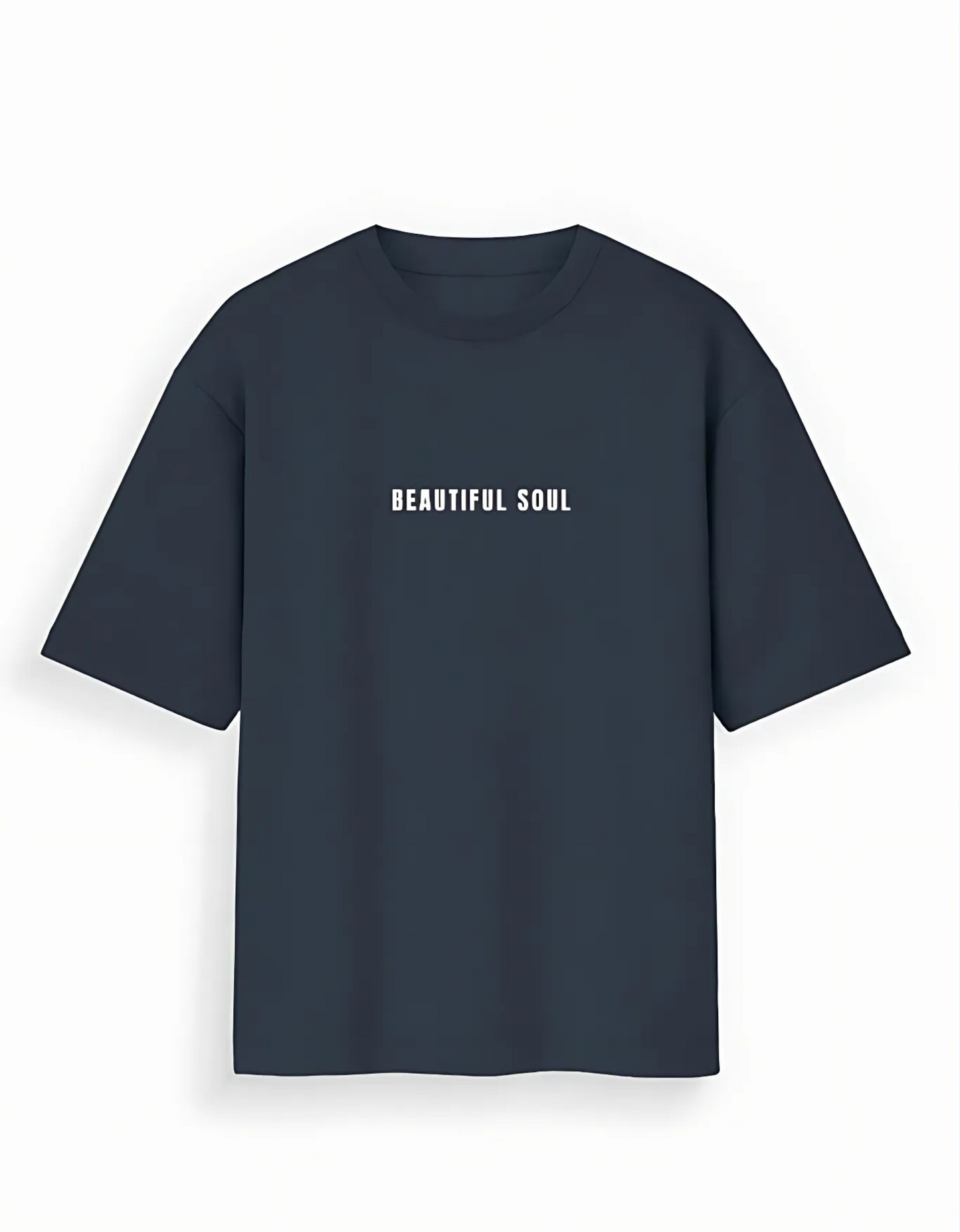Unisex Oversized Fit 100% Cotton T-Shirt – Beautiful Soul Bold Typography Print | 180 GSM, Pre-Shrunk, Street Style Tee