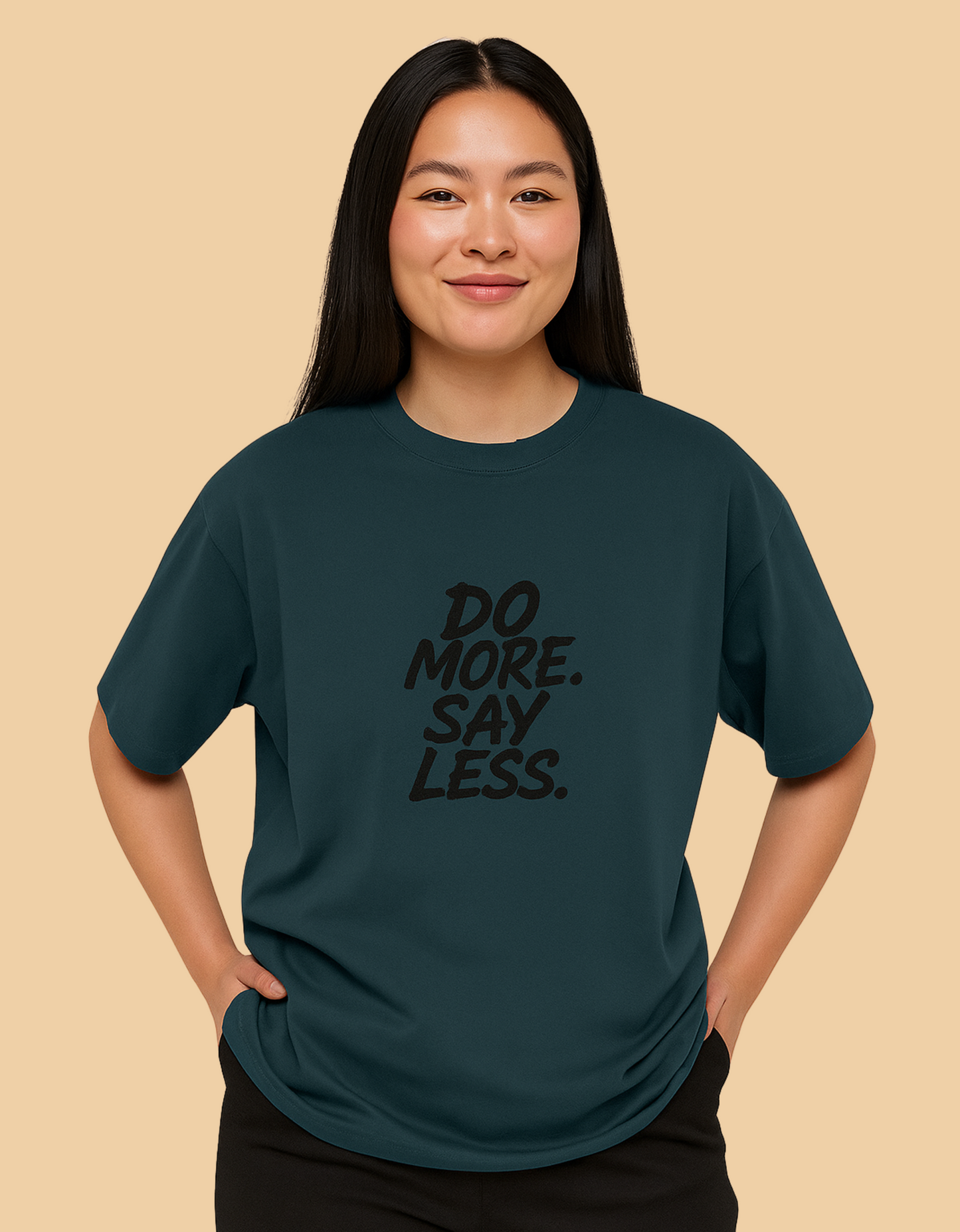 Unisex Oversized Classic T-Shirt | "Do More Say Less" Graphic Tee | 240 GSM 100% Cotton