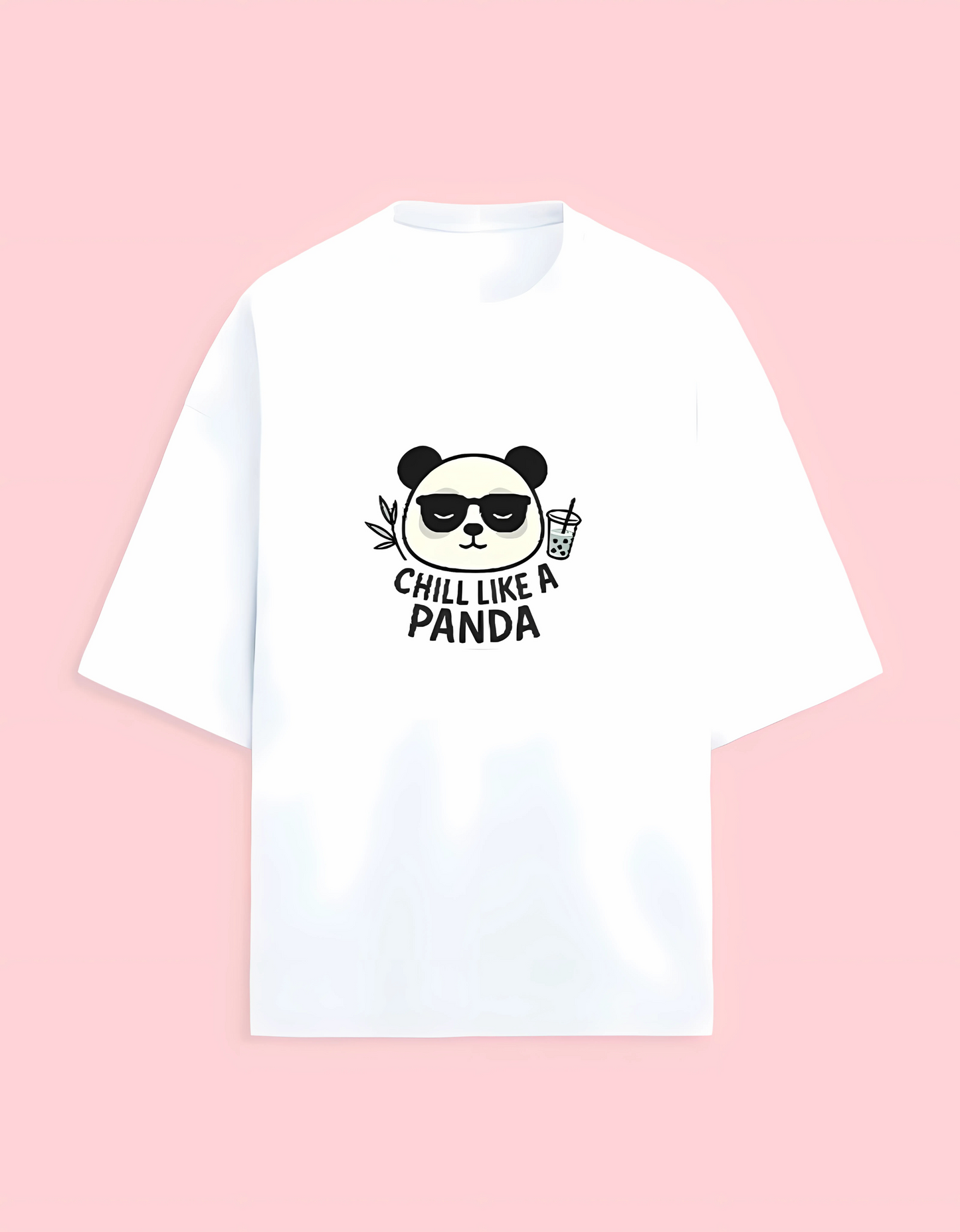 Unisex Terry Oversized T-Shirt | 280 GSM Cotton Blend | Chill Like a Panda Graphic