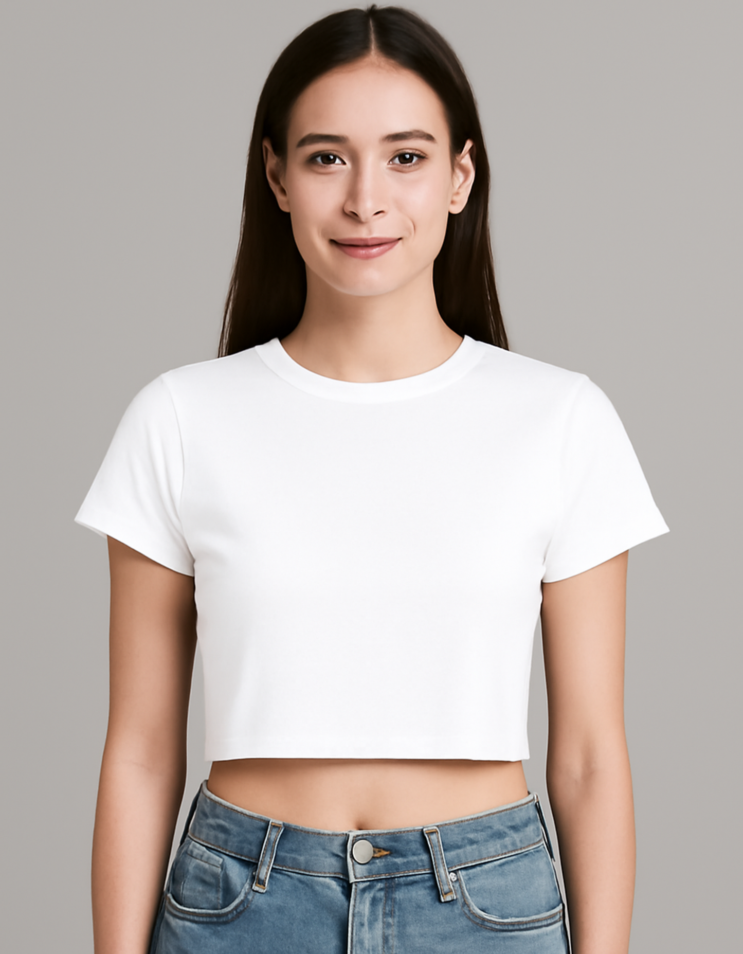 Women’s Plain Baby Tee – Stretchable Gen Z Fit | 240 GSM Cotton-Spandex, Pre-Shrunk, Bio-Washed, Breathable Fabric