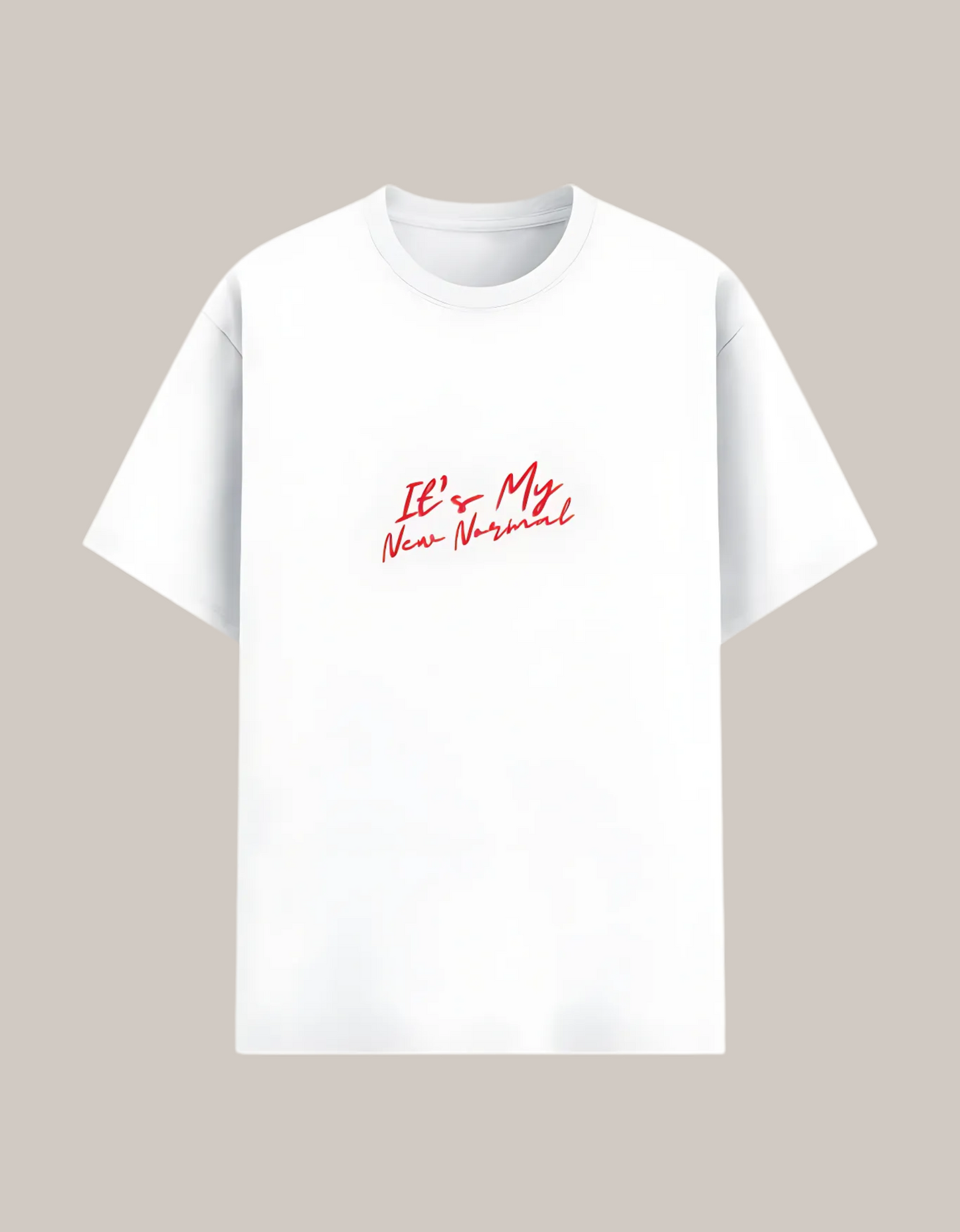 Unisex Basic Tee – “It’s My New Normal” Slogan Print | 180 GSM | Recycled Poly-Cotton | Bio-Washed | Eco-Friendly Fit