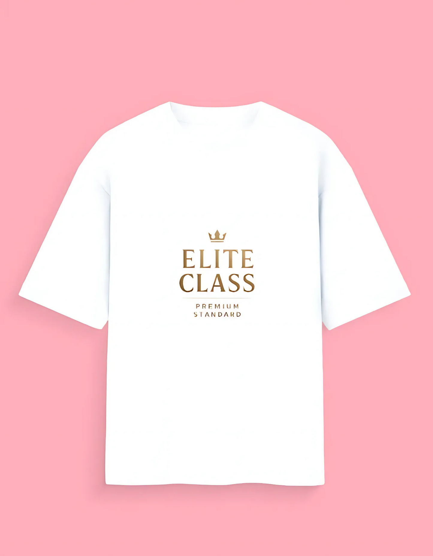 Unisex Oversized T-Shirt – “Elite Class” Premium Gold Text Design | 180 GSM, 100% Cotton, Streetwear Fit