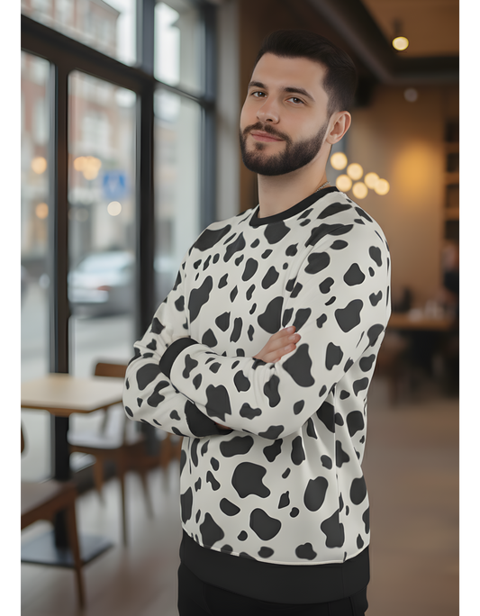 Unisex All-Over Print (AOP) Sweatshirt | Cow Printed | Soft & Fade-Proof