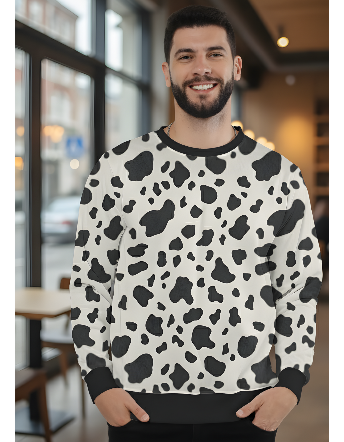 Unisex All-Over Print (AOP) Sweatshirt | Cow Printed | Soft & Fade-Proof