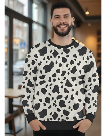 Unisex All-Over Print (AOP) Sweatshirt | Cow Printed | Soft & Fade-Proof