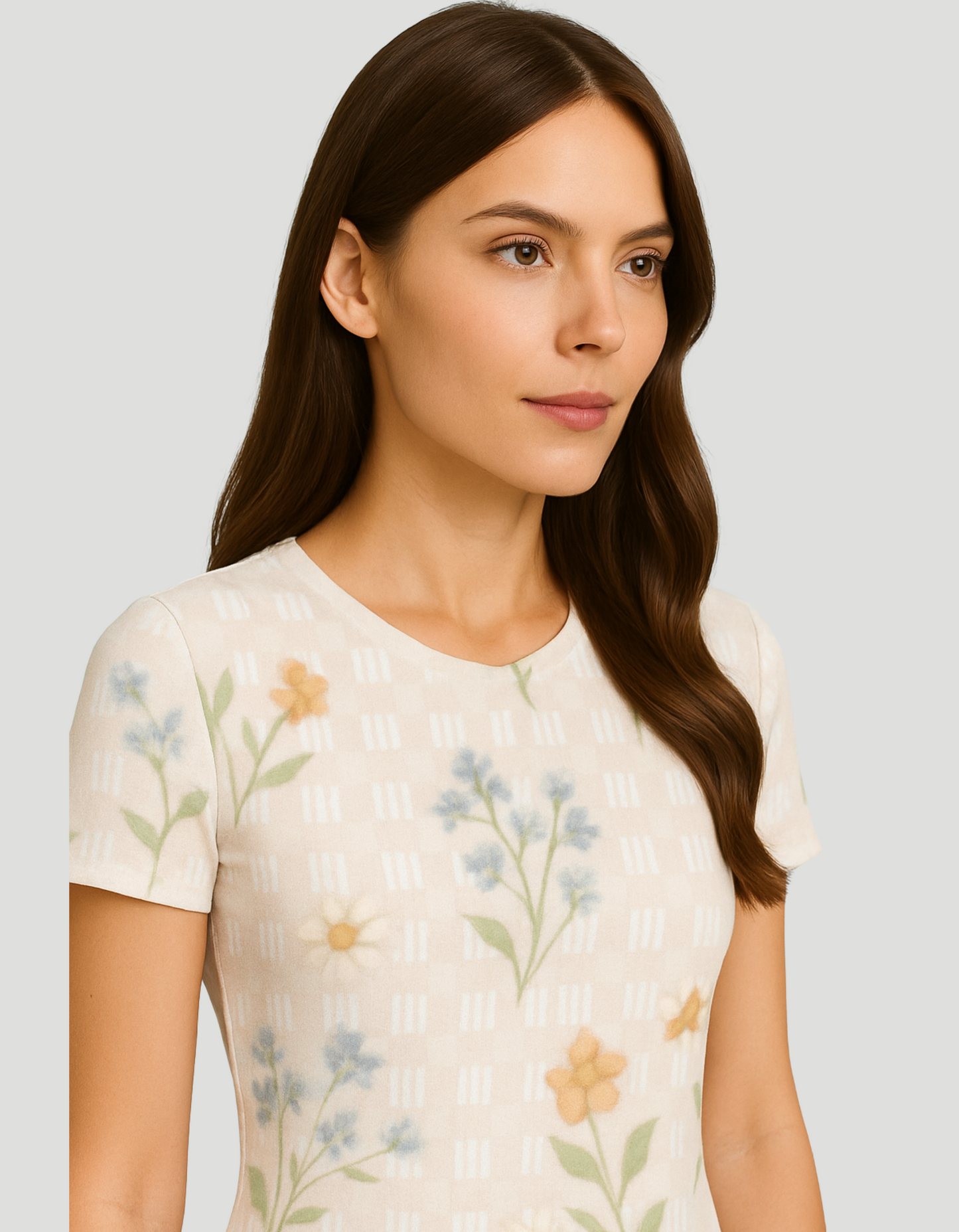 Women’s Floral All-Over Print A-Line Dress – 220 GSM Poly Spandex, Fit & Flare, Breathable & Wrinkle-Free