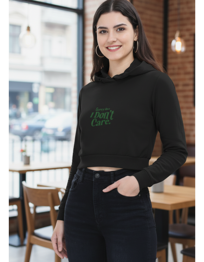 Women's Cropped Hoodie with Print | 320 GSM 100% Cotton | Pre-Shrunk & Derby Ribbed