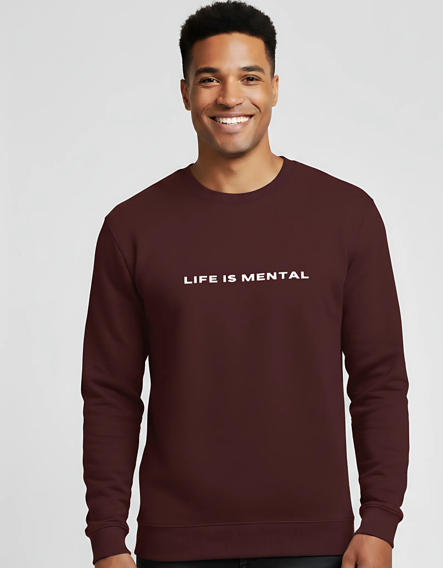 Edgy Minimalist "Life is Mental" Sweatshirt | Premium Cotton Blend | Soft, Pre-Shrunk & Bio-Washed