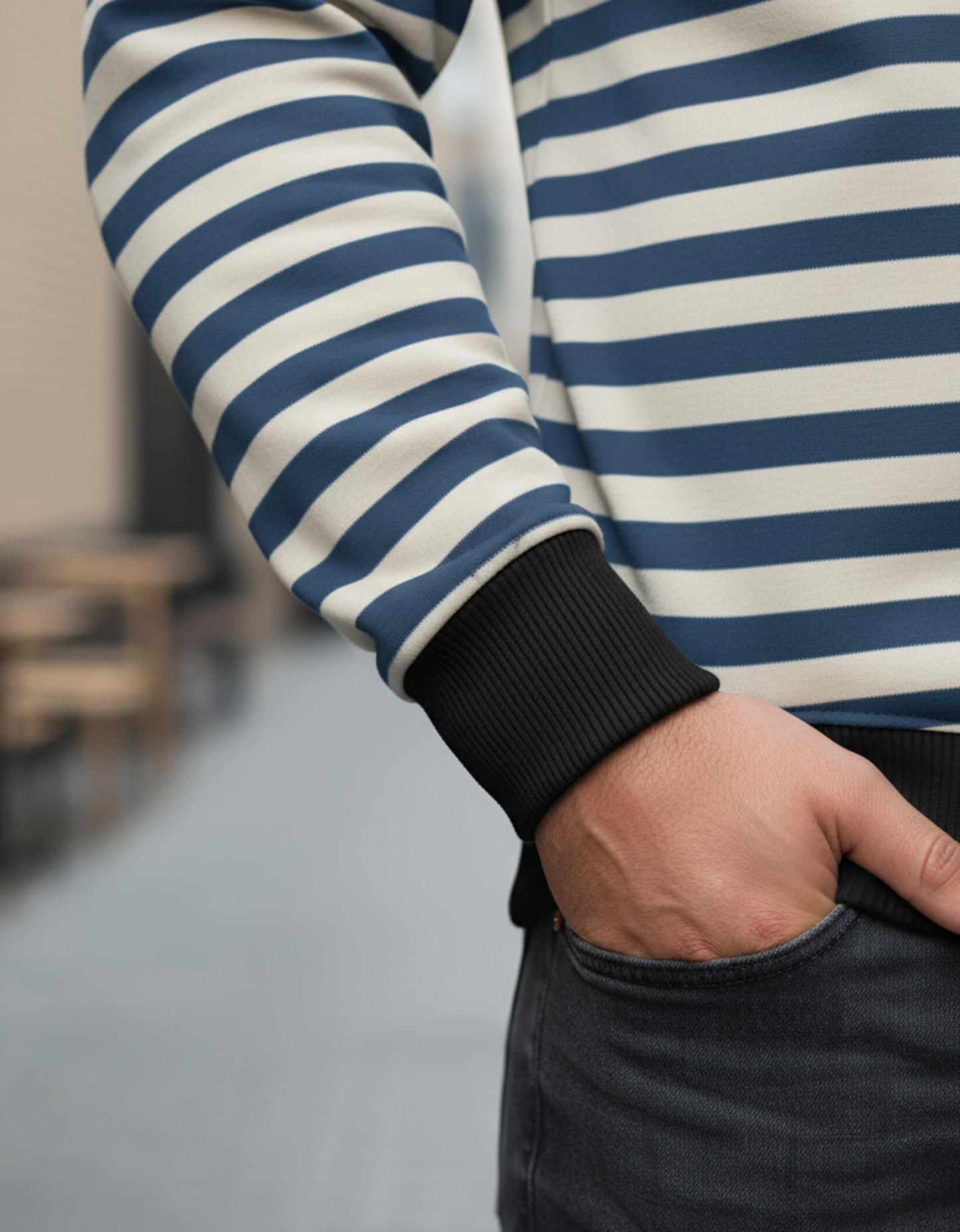 Dapper Teddy Bear Striped Unisex Sweatshirt | 240 GSM Premium Poly Fleece AOP Sweatshirt