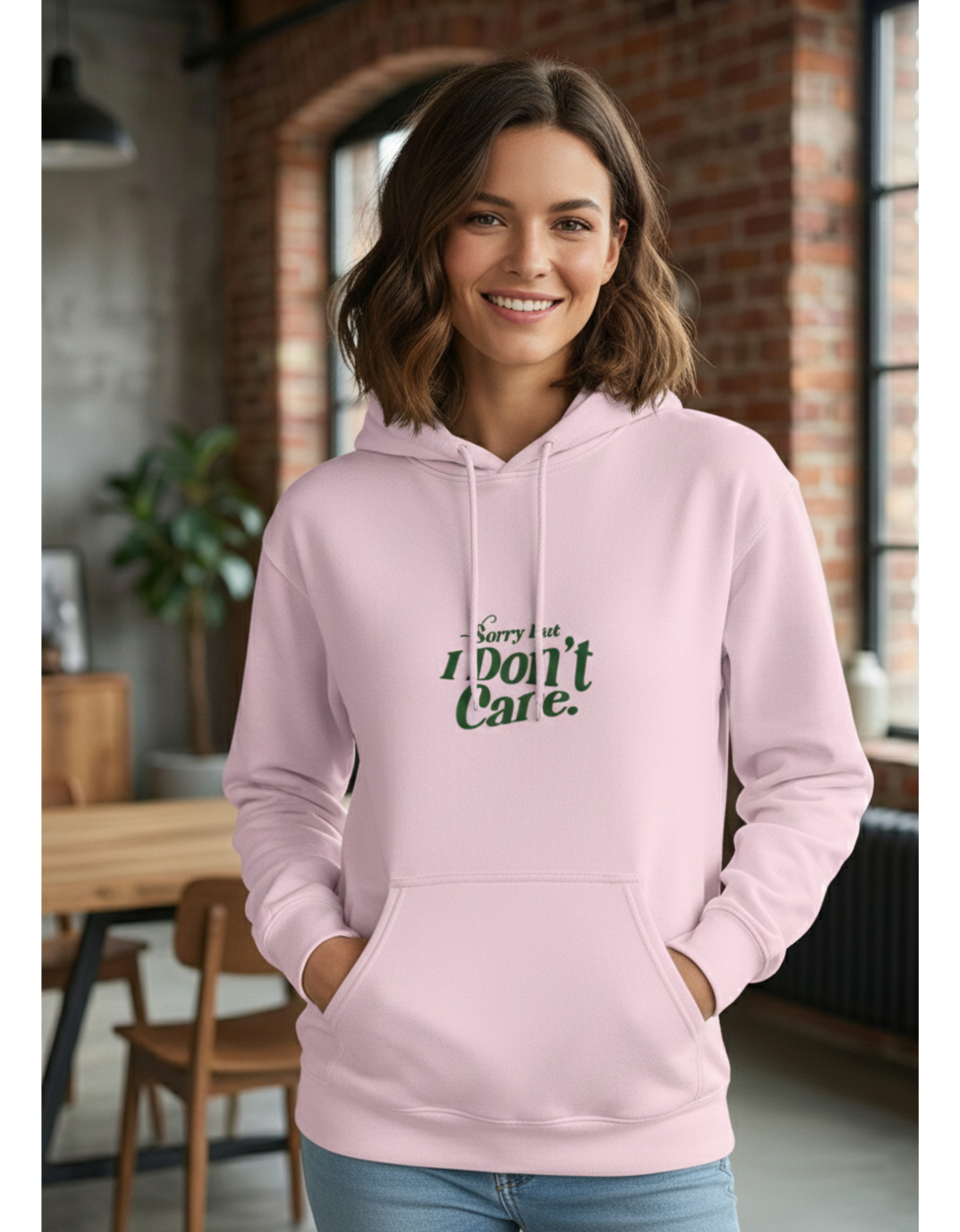 "Sorry But I Don't Care" Printed Unisex Hoodie | Premium 300 GSM Cotton Blend Pullover Sweatshirt