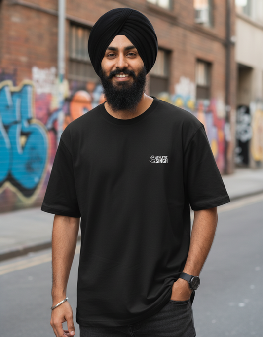Unisex Oversized Classic T-Shirt | Athletic Singh Printed Design | 240 GSM 100% Cotton Bio-Washed