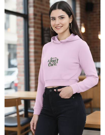 Women's Cropped Hoodie with Print | 320 GSM 100% Cotton | Pre-Shrunk & Derby Ribbed