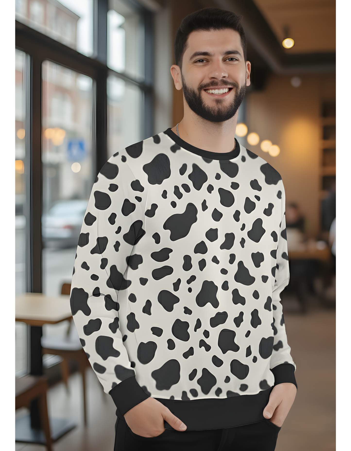 Unisex All-Over Print (AOP) Sweatshirt | Cow Printed | Soft & Fade-Proof