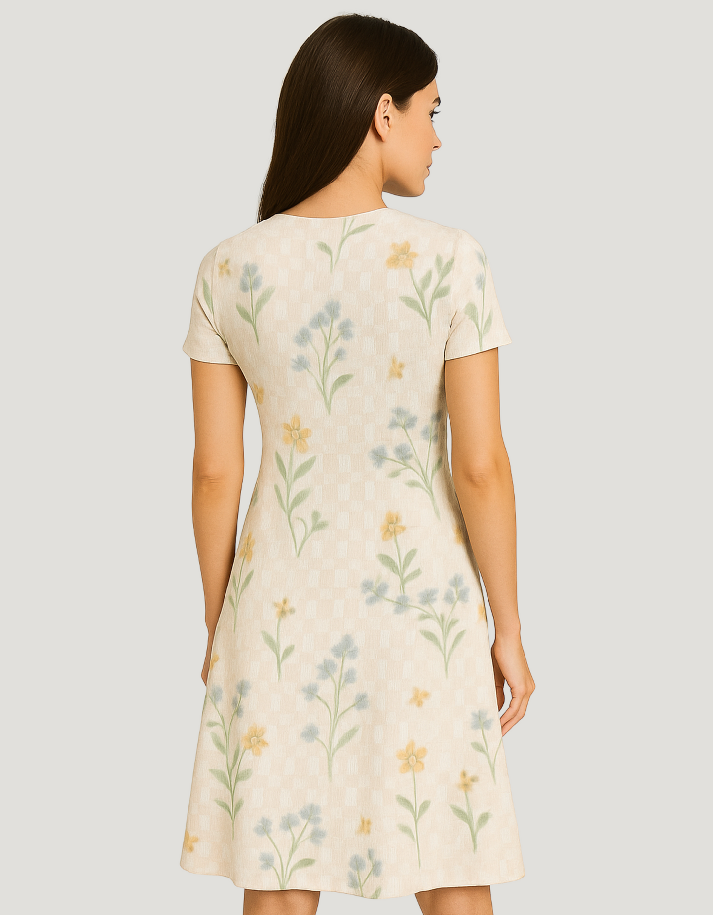 Women’s Floral All-Over Print A-Line Dress – 220 GSM Poly Spandex, Fit & Flare, Breathable & Wrinkle-Free