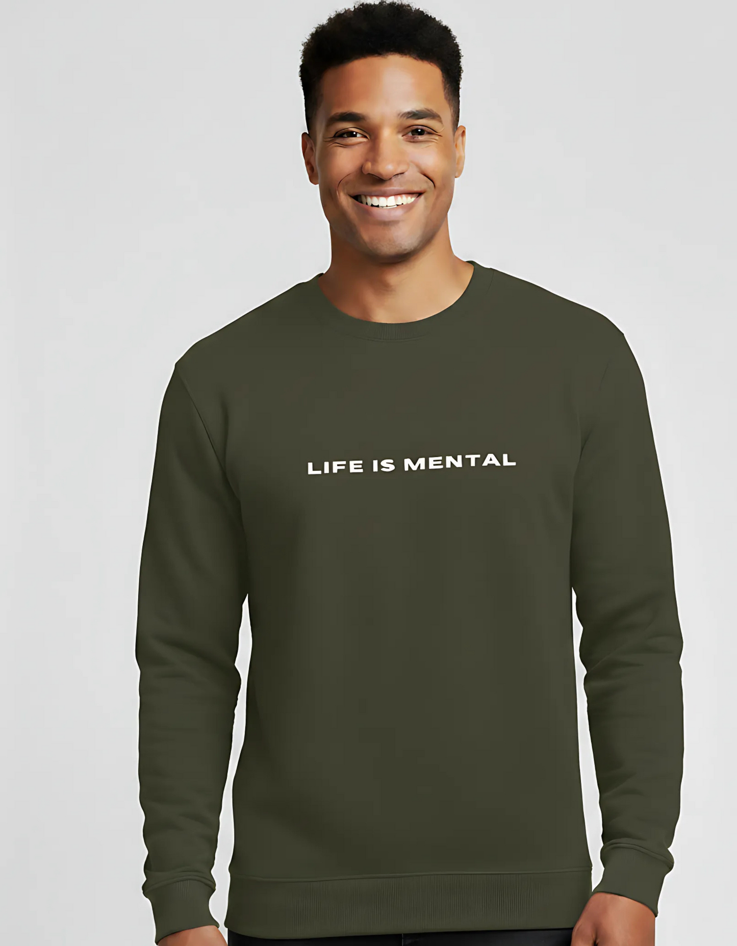 Edgy Minimalist "Life is Mental" Sweatshirt | Premium Cotton Blend | Soft, Pre-Shrunk & Bio-Washed