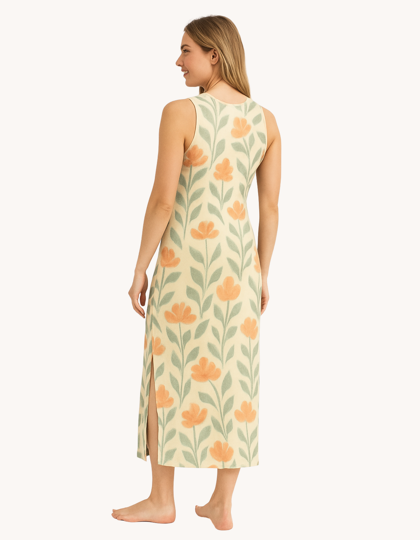 Women’s AOP Bodycon Dress with Side Slit | 220 GSM Poly Spandex | Floral Print Skin Fit Dress