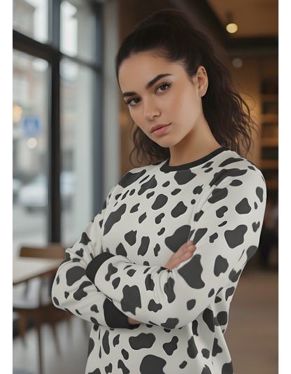 Unisex All-Over Print (AOP) Sweatshirt | Cow Printed | Soft & Fade-Proof
