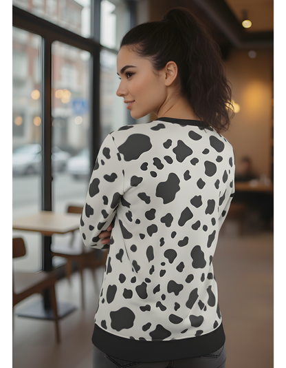 Unisex All-Over Print (AOP) Sweatshirt | Cow Printed | Soft & Fade-Proof