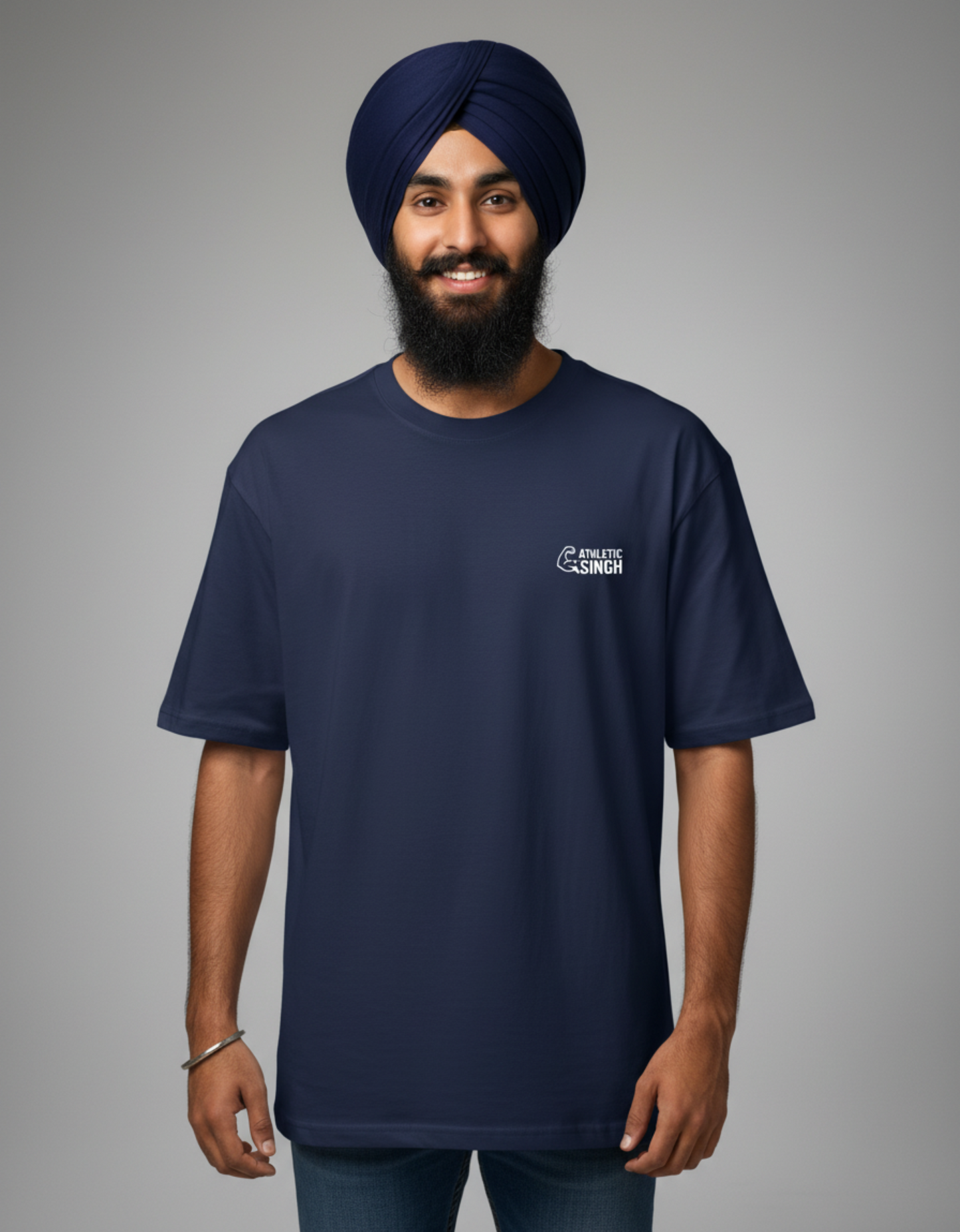 Unisex Oversized Classic T-Shirt | Athletic Singh Printed Design | 240 GSM 100% Cotton Bio-Washed