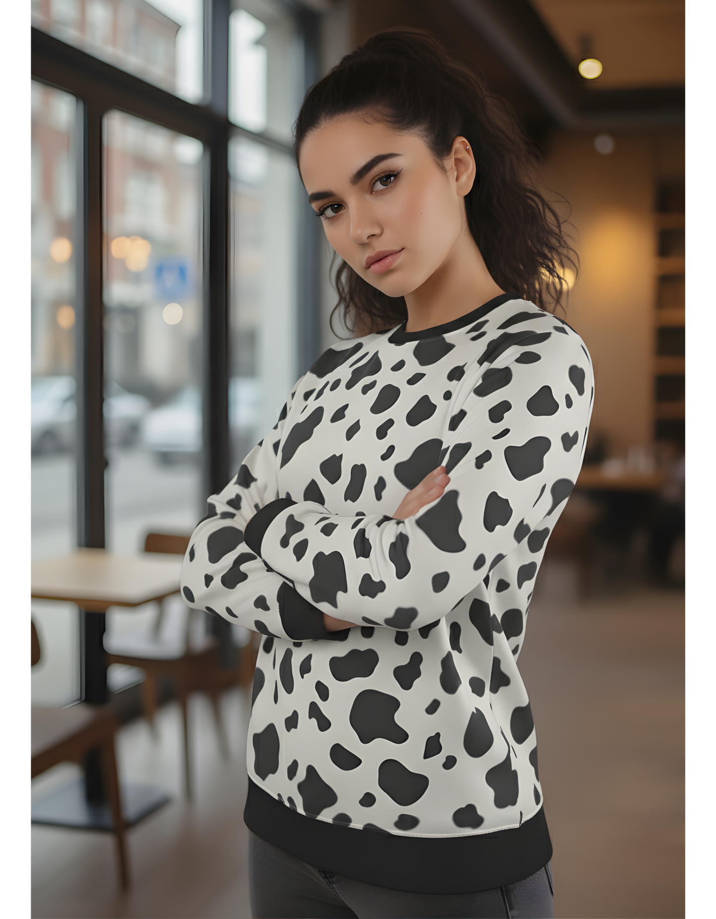 Unisex All-Over Print (AOP) Sweatshirt | Cow Printed | Soft & Fade-Proof