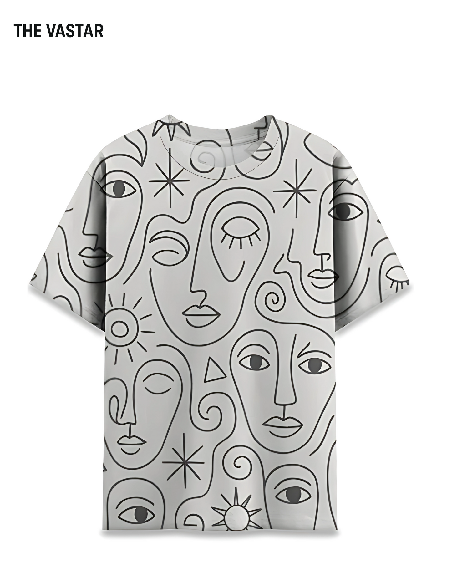 Abstract Line Art All-Over Printed Unisex T-Shirt – Dri-FIT | 170 GSM Poly Mesh | Sportswear | Fade-Proof
