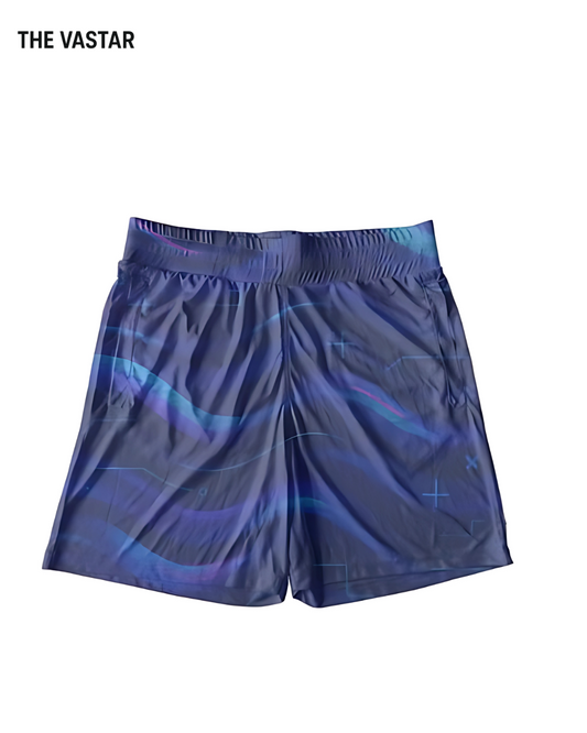 Electric Wave All-Over Printed Men’s Shorts – 240 GSM | Micro Knit Poly | Fade-Proof | Unisex Fit