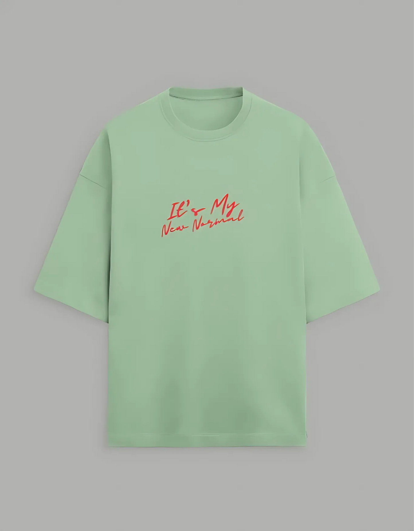 Unisex Terry Oversized T-Shirt – “It’s My New Normal” Slogan Print | 260 GSM | Cotton-Poly Blend | Drop Shoulder | Streetwear Fit
