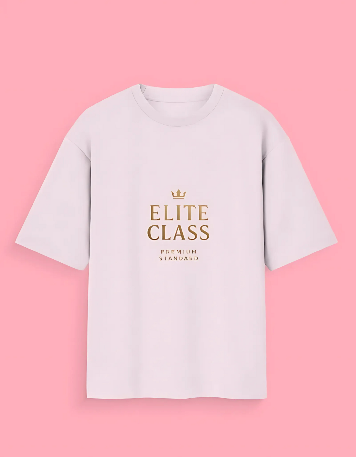 Unisex Oversized T-Shirt – “Elite Class” Premium Gold Text Design | 180 GSM, 100% Cotton, Streetwear Fit
