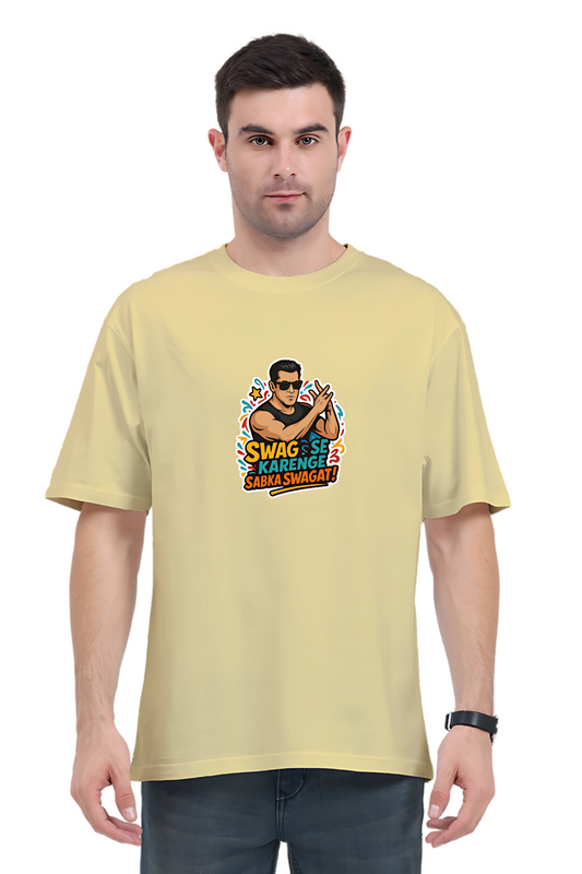 Swag Se Karenge Oversized Unisex T-Shirt – Salman Khan Dialogue Print | 180 GSM Cotton Tee for Bollywood Fans