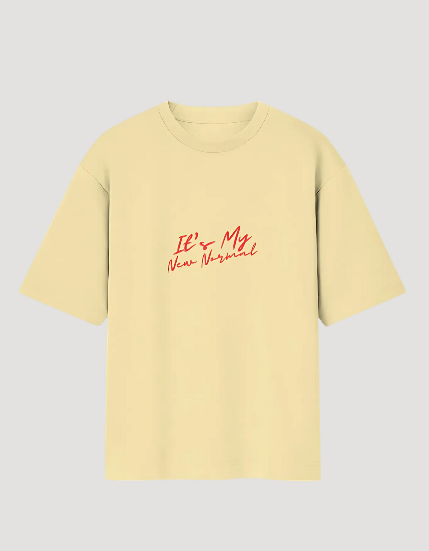 Unisex Oversized Cotton T-Shirt – 180 GSM | "It's My New Normal" Minimal Slogan Tee