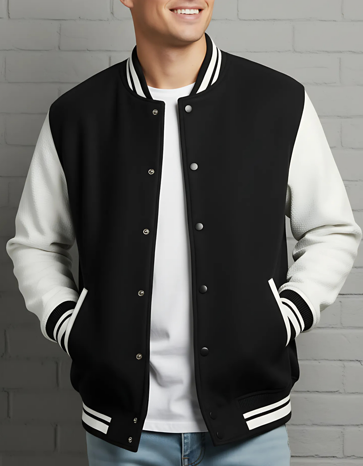 Classic Unisex Varsity Jacket | Premium 300 GSM Cotton, 100% Cotton, Pre-Shrunk, Two Front Pockets