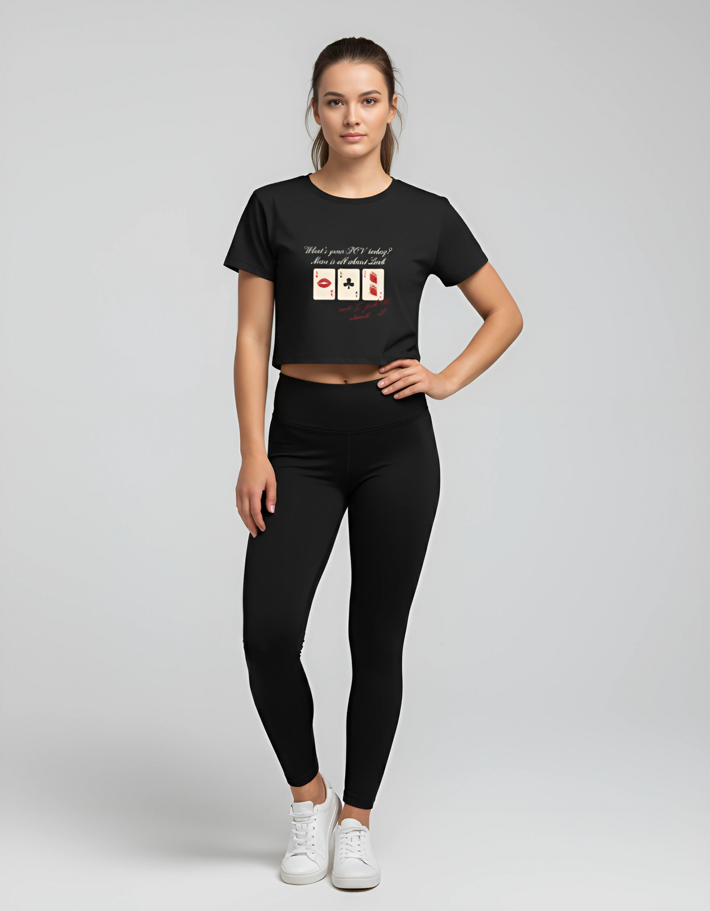 Women’s Black Baby Tee – Graphic Print | Gen Z Trend, Stretchable & Breathable Cotton Spandex