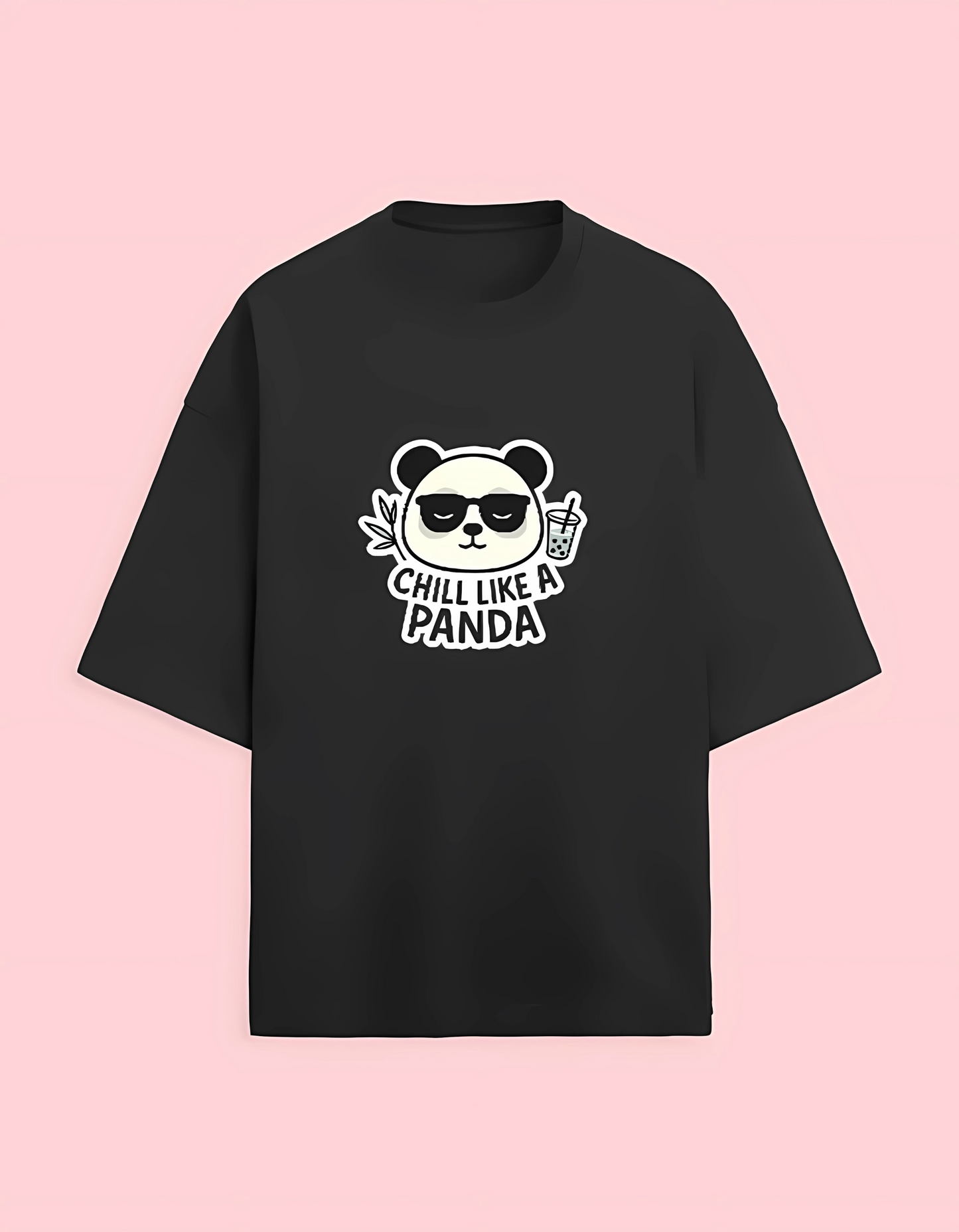 Unisex Terry Oversized T-Shirt | 280 GSM Cotton Blend | Chill Like a Panda Graphic