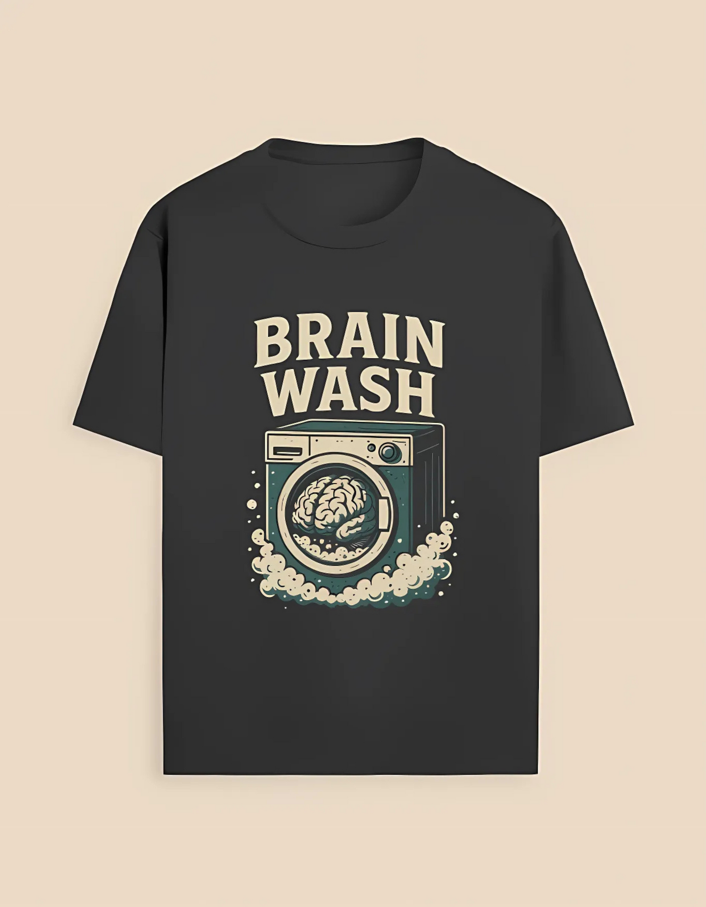 Brain Wash Graphic T-Shirt for Men & Women | 180 GSM Unisex Cotton Tee | Pre-Shrunk Regular Fit