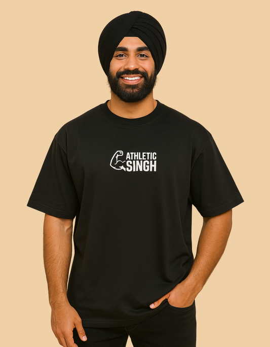 Unisex Oversized Classic T-Shirt | Athletic Singh Printed Design | 240 GSM 100% Cotton Bio-Washed