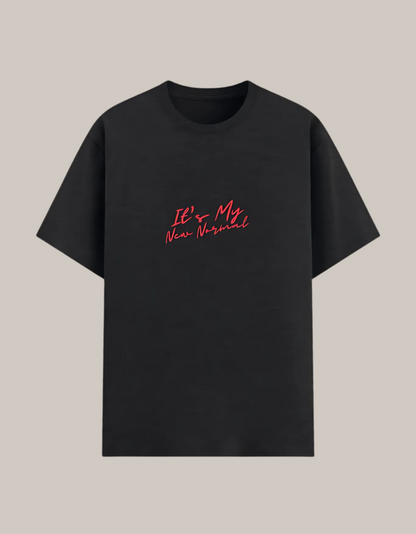 Unisex Basic Tee – “It’s My New Normal” Slogan Print | 180 GSM | Recycled Poly-Cotton | Bio-Washed | Eco-Friendly Fit