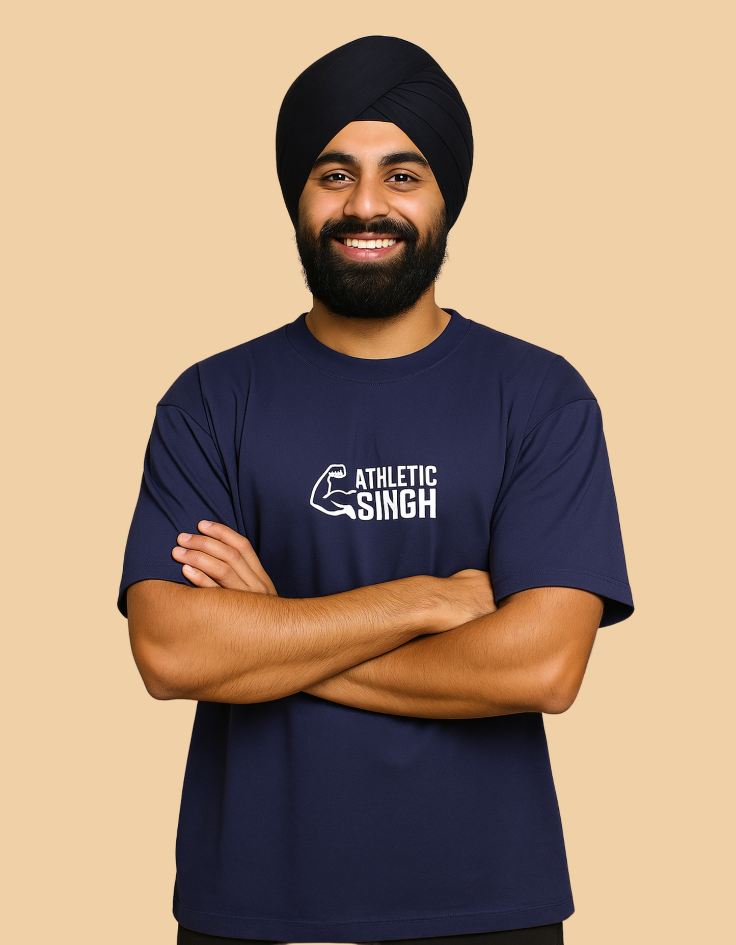 Unisex Oversized Classic T-Shirt | Athletic Singh Printed Design | 240 GSM 100% Cotton Bio-Washed